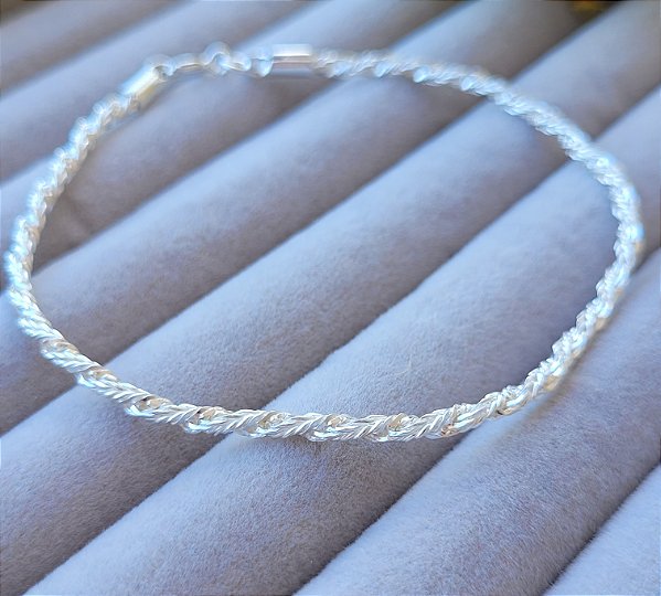 Pulseira Cordão Baiano 2,6 mm  - Prata 925