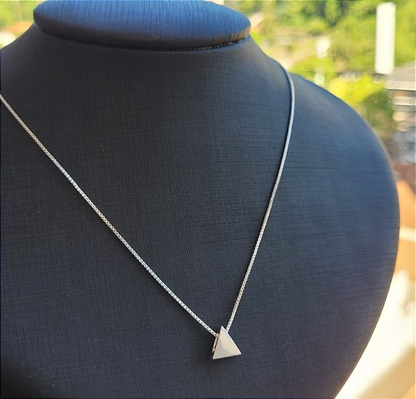 Colar Triângulo Chapa Lisa - Prata 925
