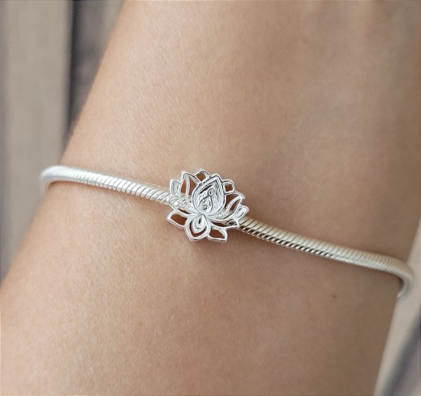 Berloque Separador  Flor de Lotus - Prata 925