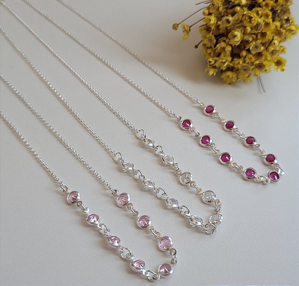 Chocker 8 Zircônias - Prata 925