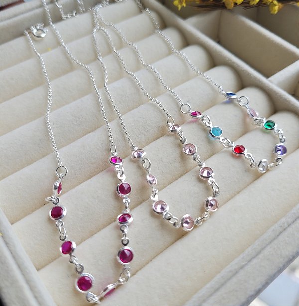 Chocker 8 Zircônias - Prata 925