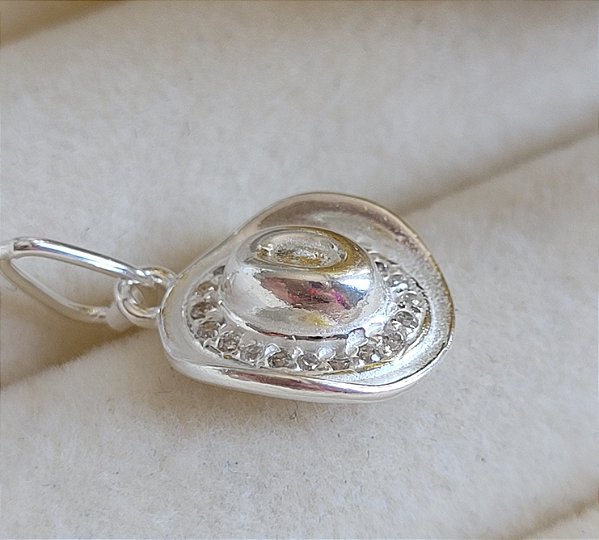 Pingente Chapéu com Zircônia - Prata 925