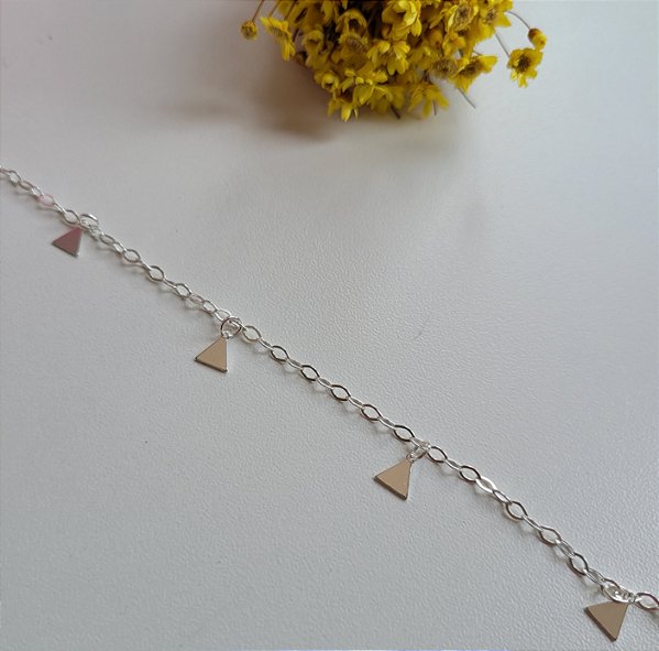 Pulseira Triângulos Chapa- Prata 925