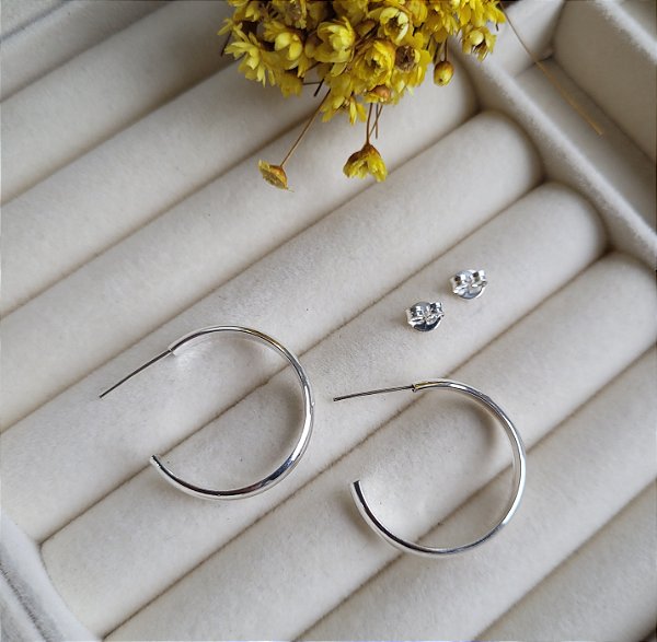 Meia Argola 23 mm - Prata 925