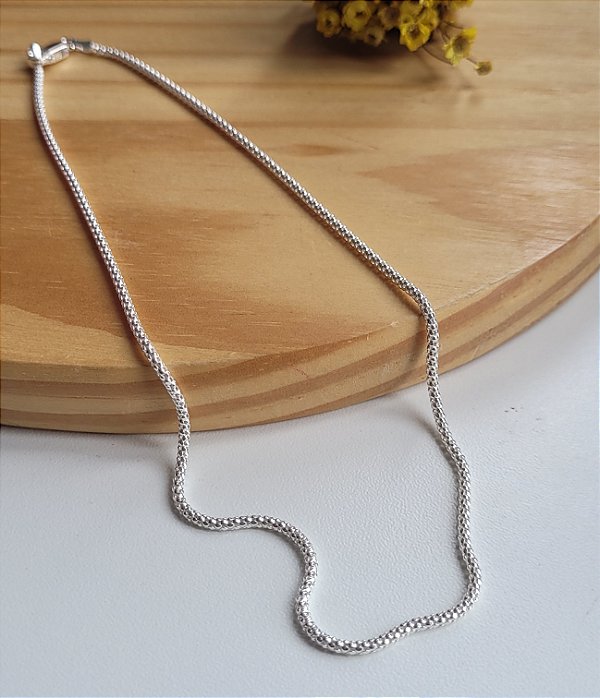 Cola Pipoca Chocker 1,8mm - Prata 925