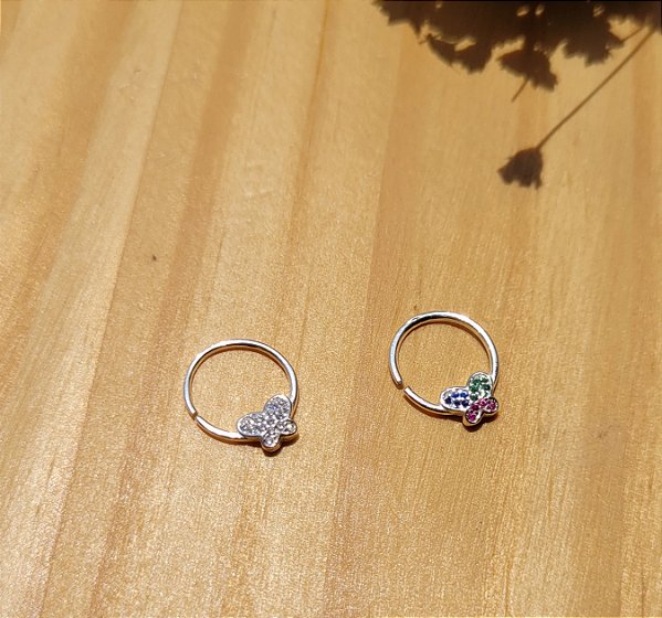 Piercing Helix / Daith Borboleta Color - Prata 925