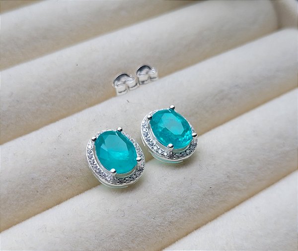 Brinco Cravejado Fusion - Prata 925