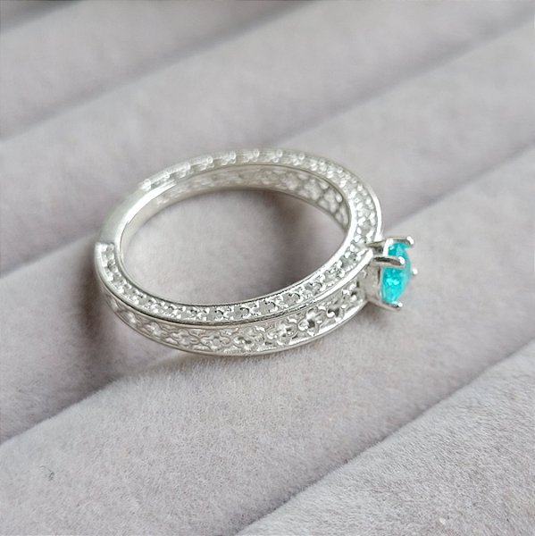 Anel Solitário Trevo Vazado - Prata 925