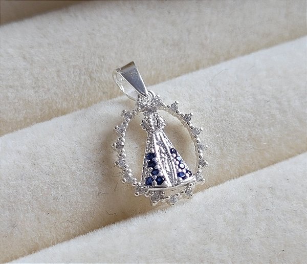 Pingente Circulo N. Sra. Aparecida - Prata 925