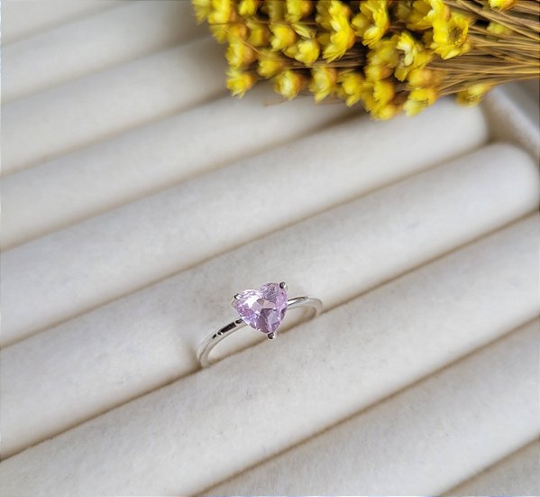 Anel Coração Solitário - Prata 925