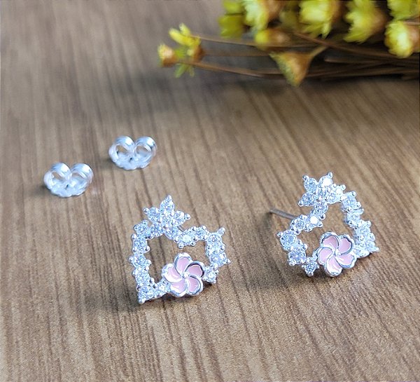 Brinco Cravejado Marina - Prata 925