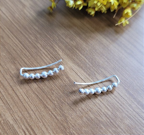 Ear Cuff Bolinhas - Prata 925