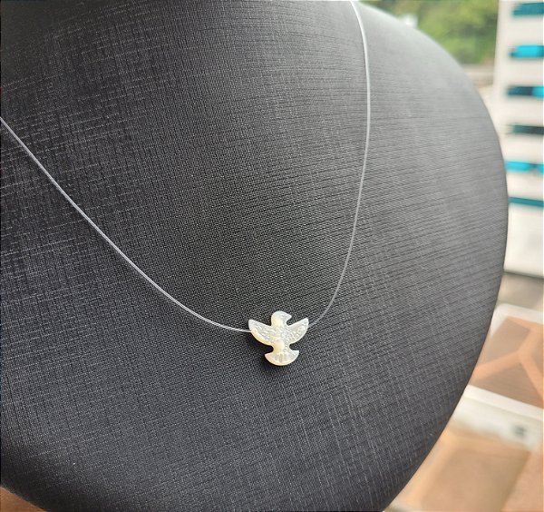 Colar Nylon Espirito Santo Madre Perola - Prata