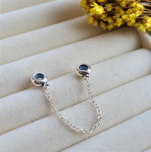 Trava de Segurança Berloque com Silicone - Prata 925