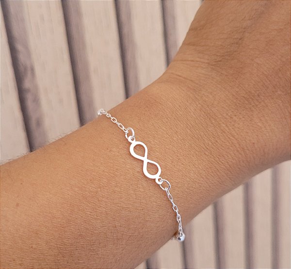 Pulseira bolas e infinito - Prata 925