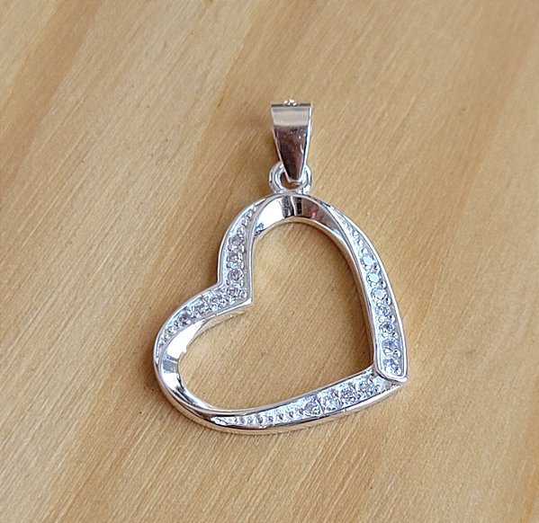 Pingente Coração Mel - Prata 925