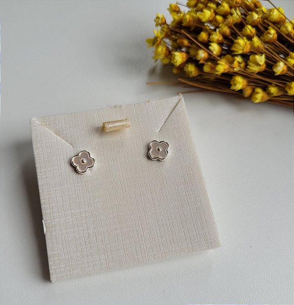 Brinco Flor Madre Pérola - Prata 925