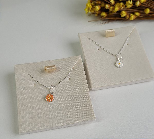 Colar Infantil Flor Resina - Prata 925