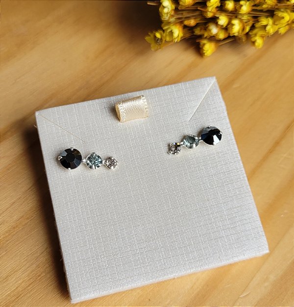 Brinco Trio Degrade - Prata 925