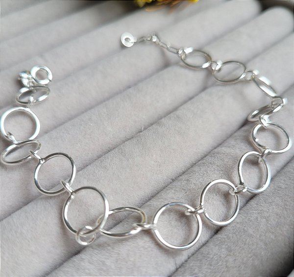 Pulseira Circulos 9 mm - Prata 925