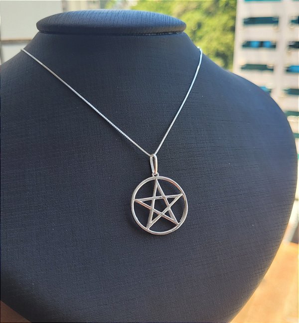 Pingente Estrela Davi 24 mm - Prata 925