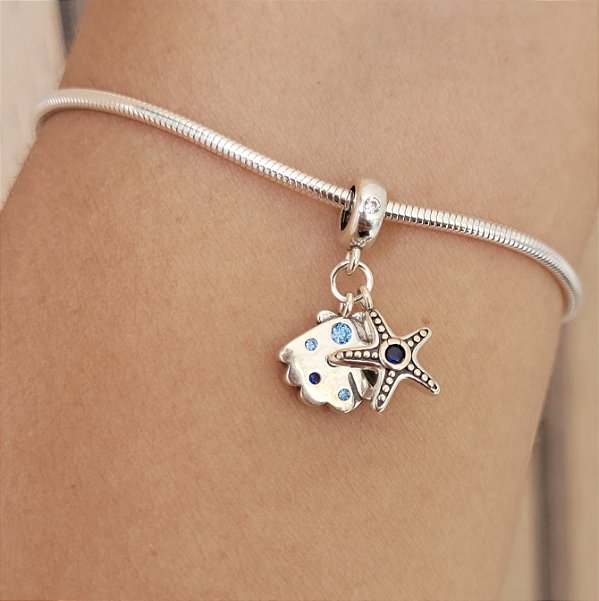 Berloque Concha e Estrela - Prata 925