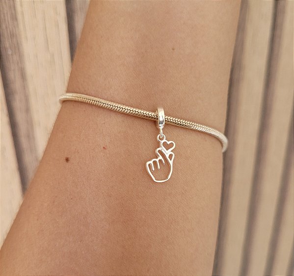 Berloque Coração Dorama - Prata 925