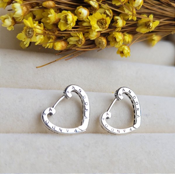 Argola Click Coração c/ Cravação ( Inspiração) - Prata 925