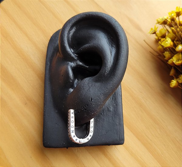 Argola Click em U (inspiração) - Prata 925