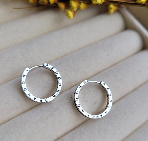 Argola Click c/ Cravação (Inspiração) - Prata 925