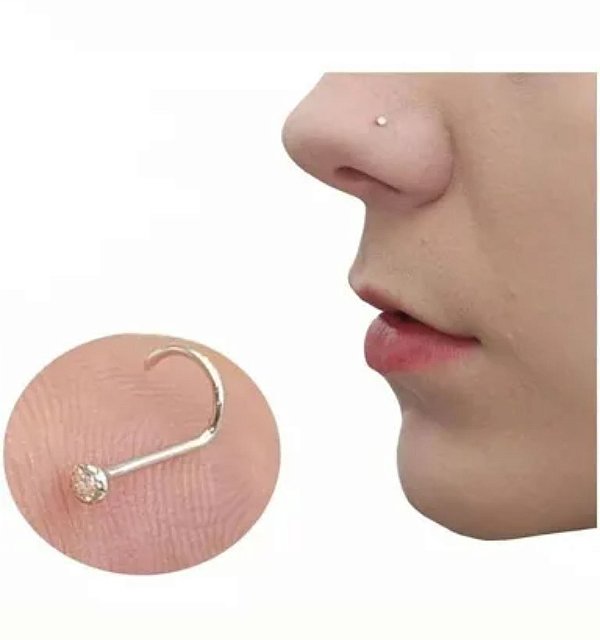 Piercing Nariz Zirc. Embutida - Prata 925