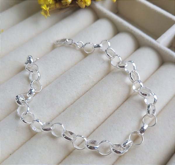 Pulseira Elo Português 6,5mm - Prata 925