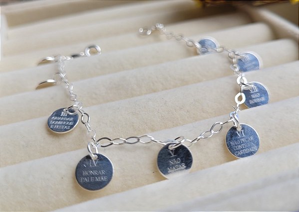 Pulseira 10 Mandamentos - Prata 925