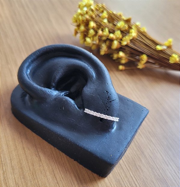 Brinco Ear Hook Cravejado - Prata 925