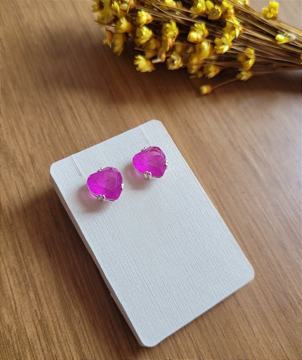 Brinco Coração Fusion - Prata 925