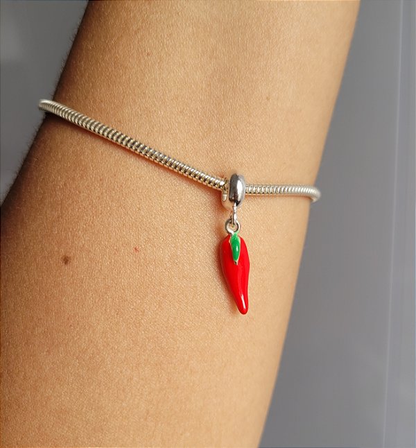 Berloque Pimenta Resina - Prata 925