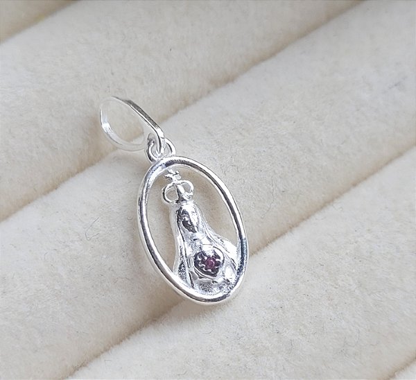 Pingente Medalha Sagrado Coração de Maria - Prata 925