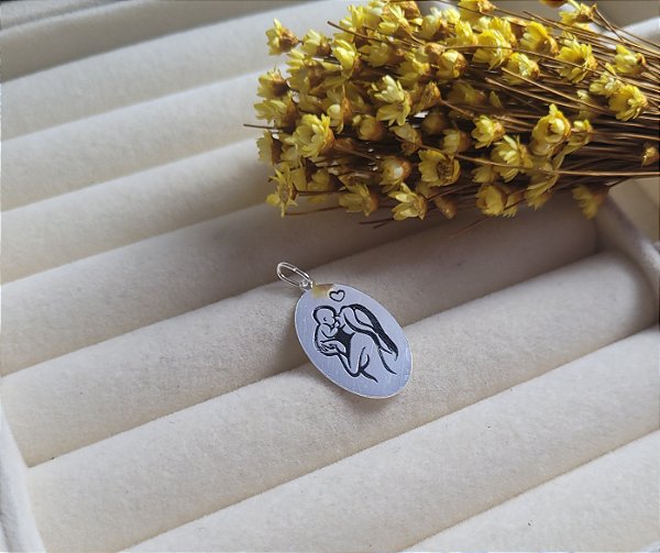 Pingente Mãe e Filho - Prata 925