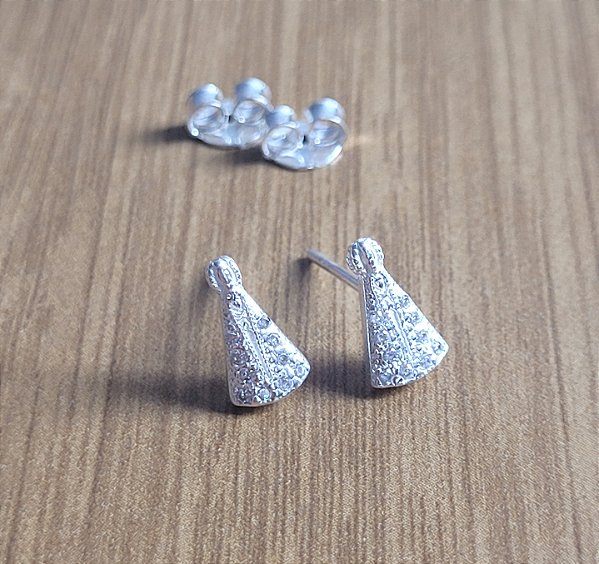 Brinco Nossa Sra. Aparecida 9,4 mm - Prata 925