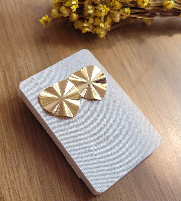 Brinco Coração Orgânico- Semijoias