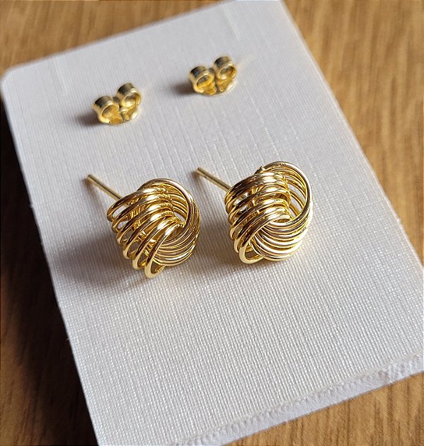 Brinco Fios Entrelaçados - Semijoias