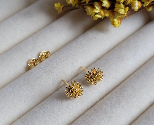 Brinco Flor Dente de Leão - Semijoias