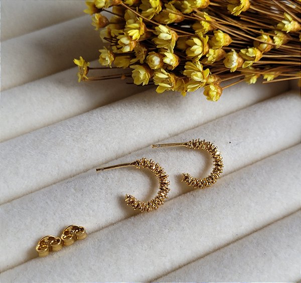 Brinco Meia Argola Espiral 12,5 mm - Semijoias