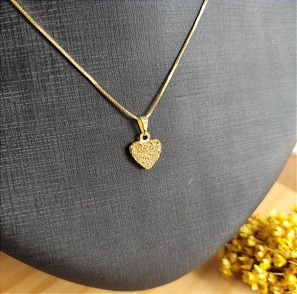 Colar Coração - Semijoia 18k