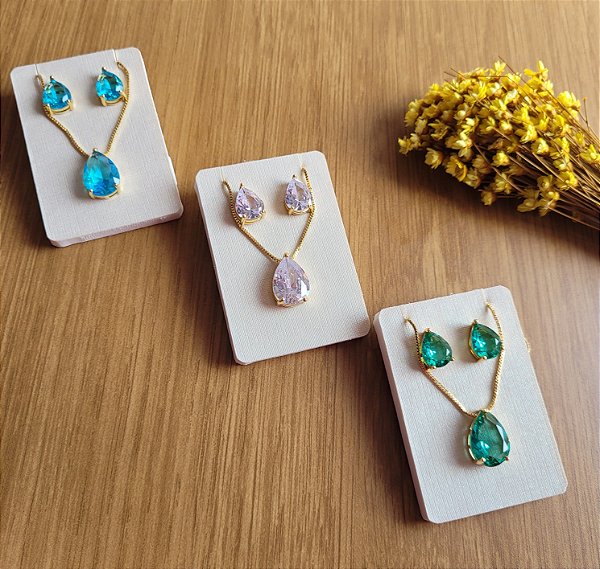 Conjunto Gota Color - Semijoias