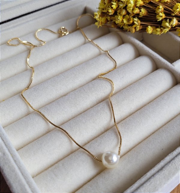 Colar Pérola - Semijoias