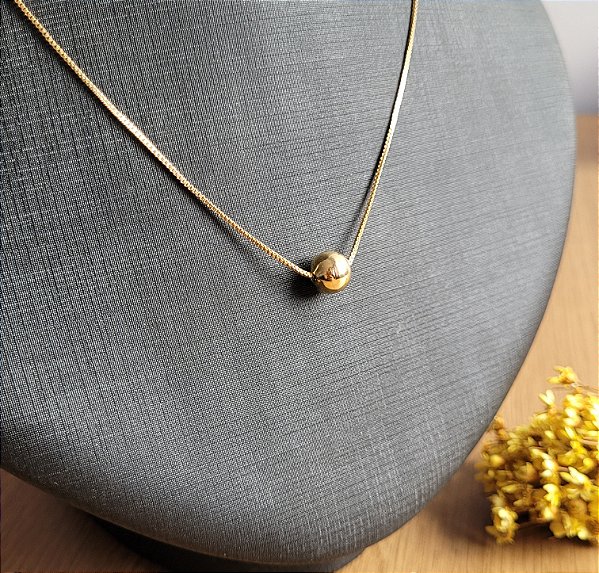 Colar Bola 8 mm - Semijoias