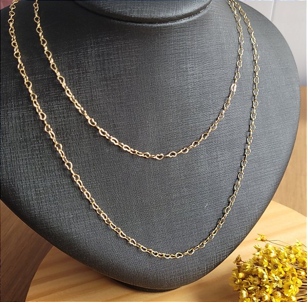 Colar Corações Entrelaçados - Semijoias