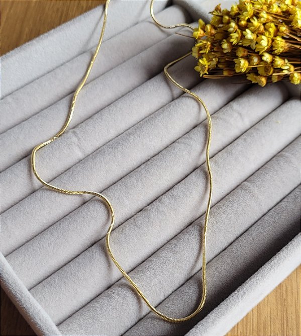 Colar Rabo de Rato Riscado - Semijoia 18k