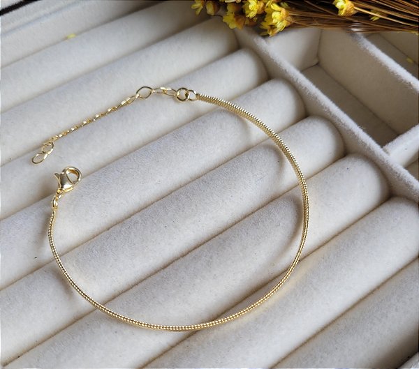 Pulseira Laminada Diamantada - Semijoias